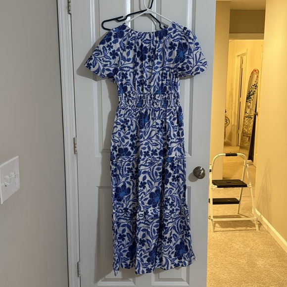 Kiana Poplin Maxi Dress | Blue - Size Medium - Picture 8 of 11